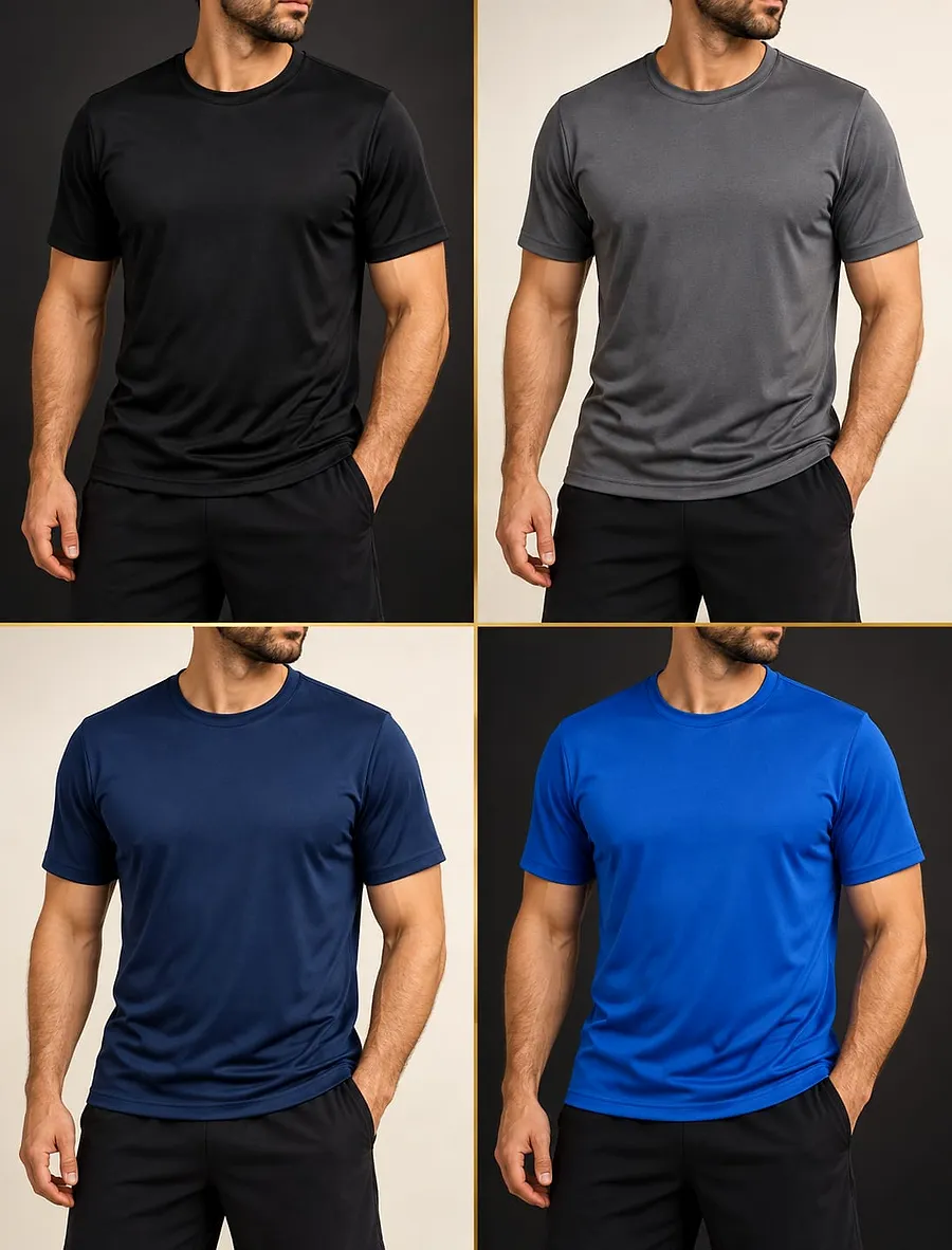 Camisetas dry-fit em várias cores